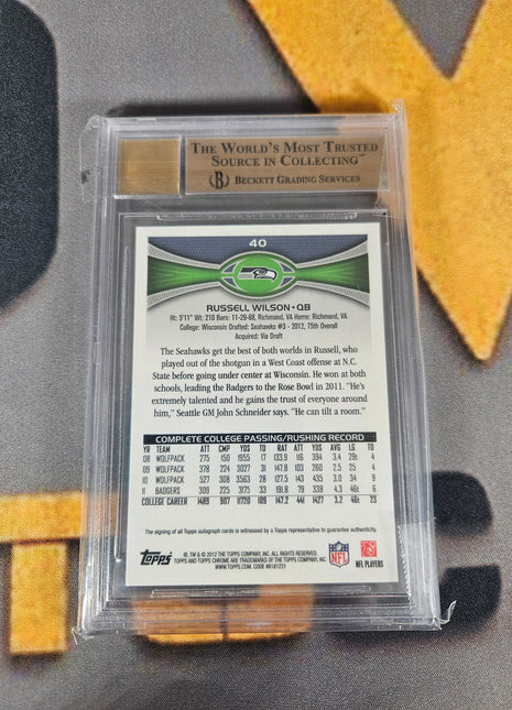 2012 Topps Chrome Rookie Autographs Russell Wilson #40 BGS 9.5 Auto 10