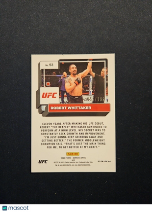 2023 Robert Whittaker Optic UFC Red /199 #93