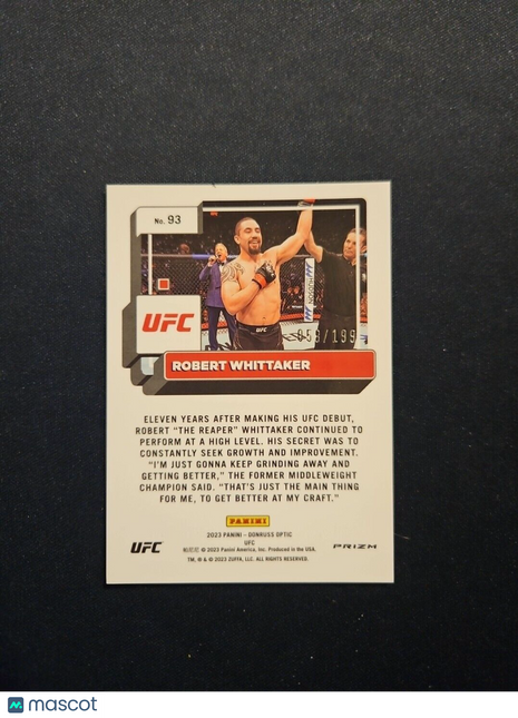 2023 Robert Whittaker Optic UFC Red /199 #93