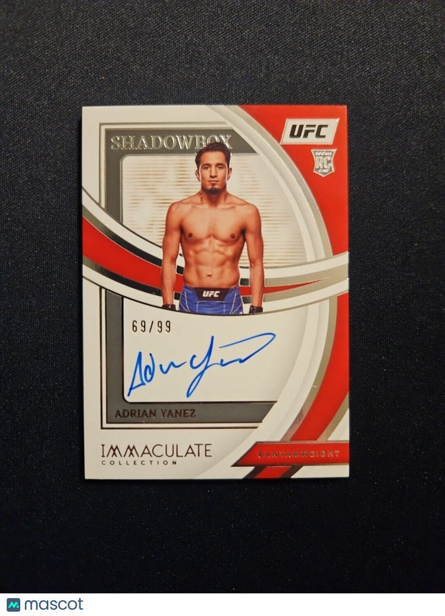 2022 Adrian Yanez Immaculate Shadowbox UFc Rc Rookie Auto /99
