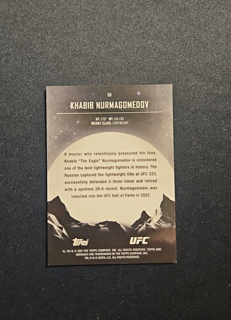 2024 Khabib Nurmagomedov Topps Midnight Twilight /99 #50