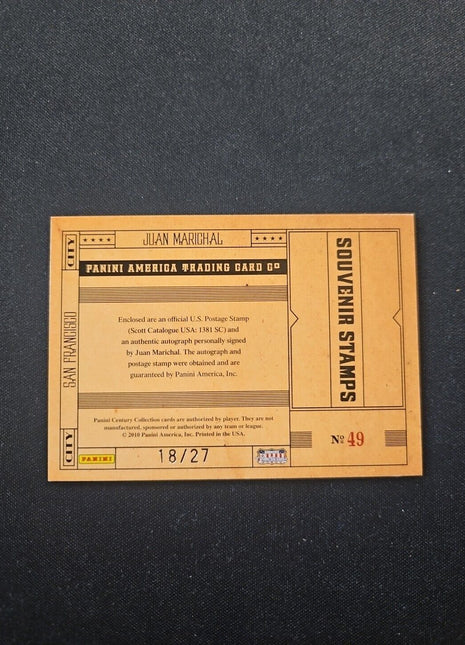 2010 Juan Marichal Century Collection Souvenir Stamos Auto /27