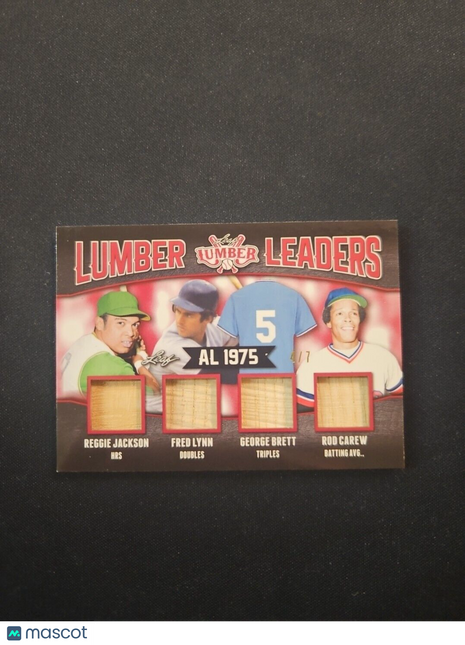 2021 Reggie Jackson Lynn Brett Carew Leaf Lumber AL 1975 GU Bat /7