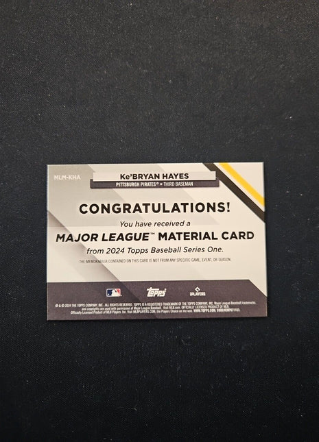 2024 Ke'Bryan Hayes Topps Major League Material Jersey Relic Pirates