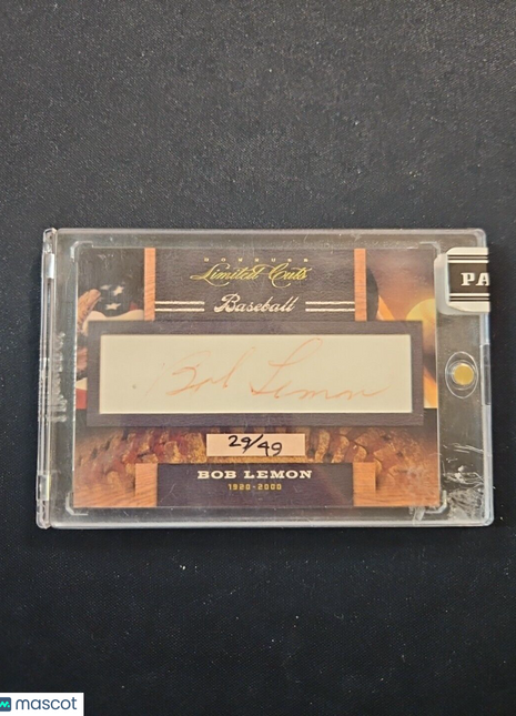 2013 Bob Lemon Donruss Limited Cuts Cut Auto /49 #34