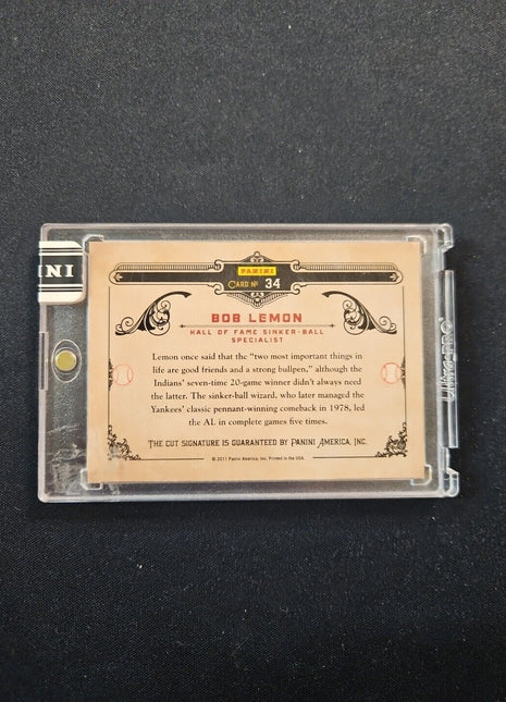 2013 Bob Lemon Donruss Limited Cuts Cut Auto /49 #34