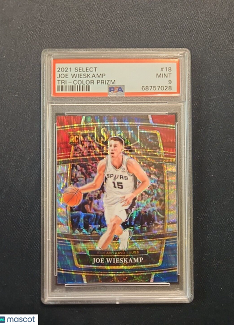 2021-22 Joe Wieskamp Select Tri Color Rc Rookie #18 Psa 9 Spurs