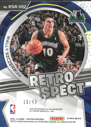 2021-22 Wally Szczerbiack Spectra Retro Spect ICe Auto /49 Grizzlies