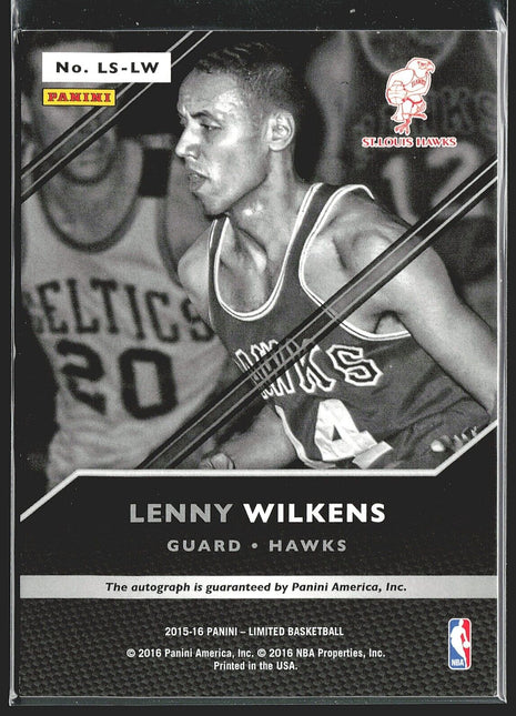 2015-16 Lenny Wilkens Limited Signatures Auto /99 Hawks