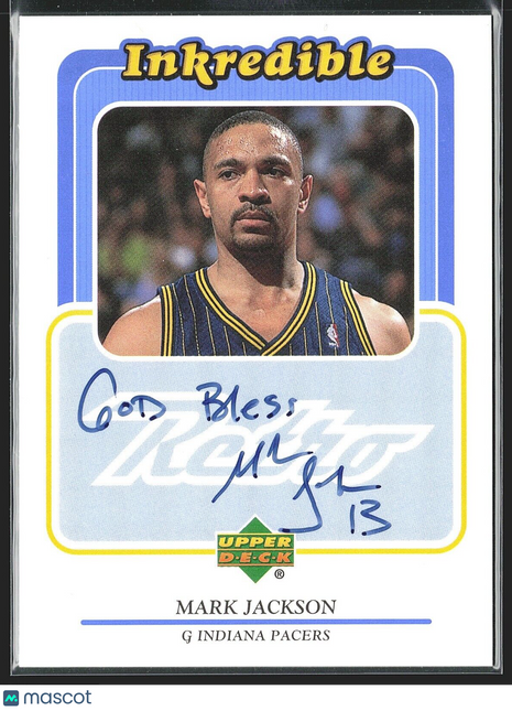 1999 Mark jackson UD Inkredible Auto #MA Pacers