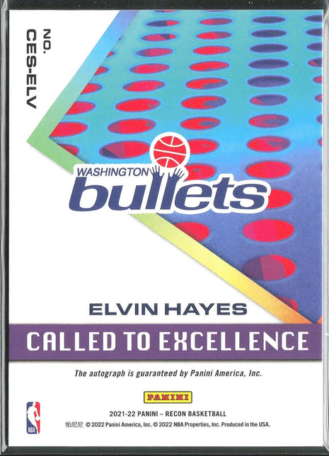 2021-22 Elvin Hayes Recon Called to Excellence Auto /75 Bullets