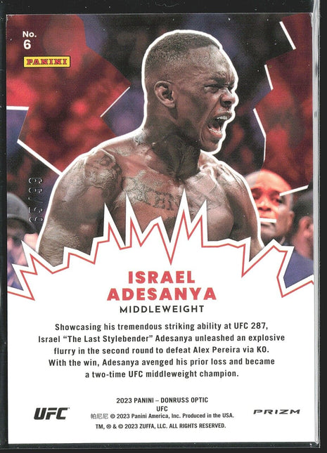 2023 Israel Adesanya Optic UFC My House Red /99 #6