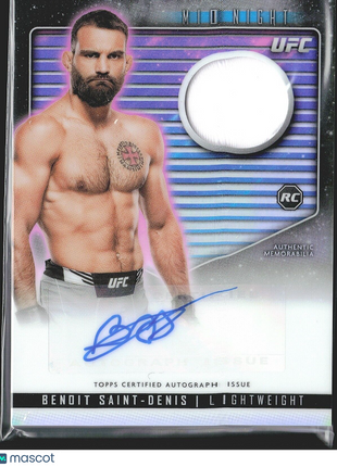 2024 Benoit Saint Denis Topps Midnight Rc Relic Auto UFC