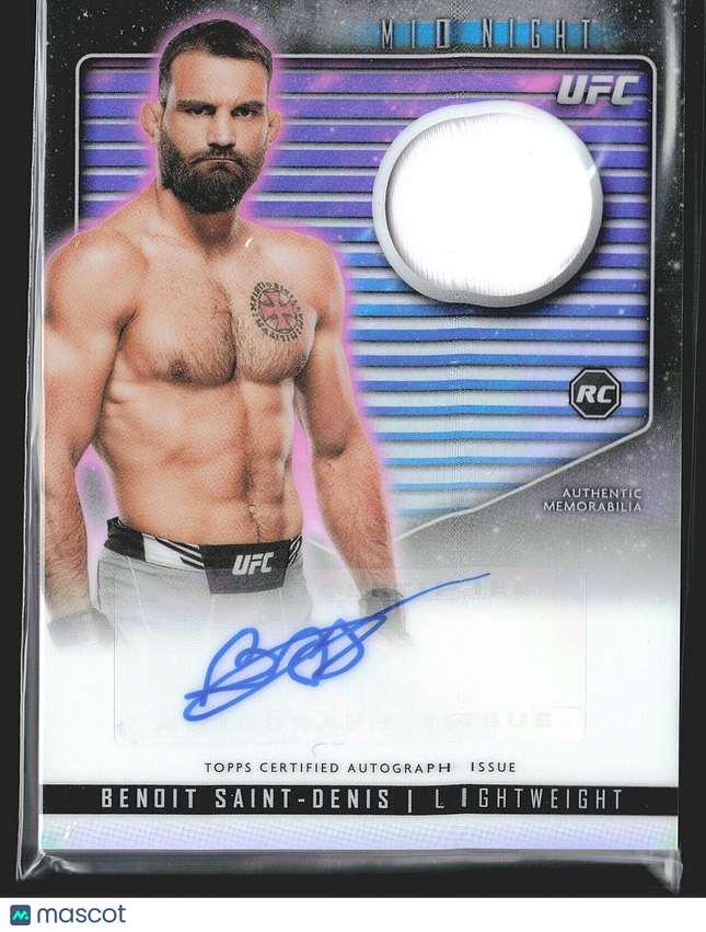 2024 Benoit Saint Denis Topps Midnight Rc Relic Auto UFC
