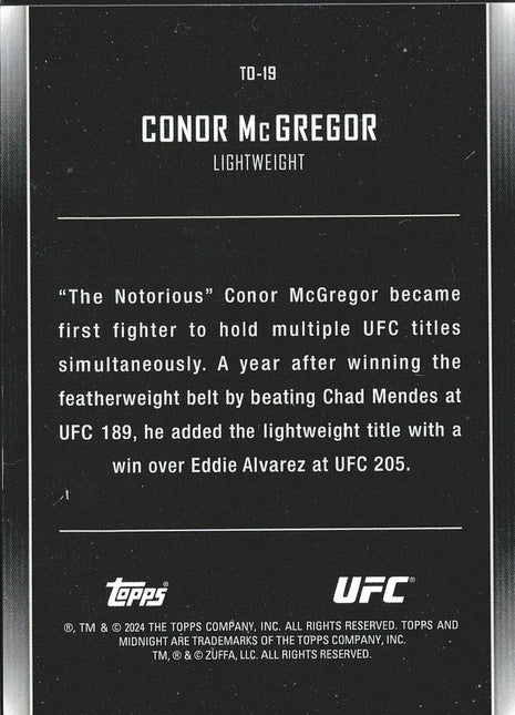 2024 Conor McGregor Topps Midnight The One and Only Red /99