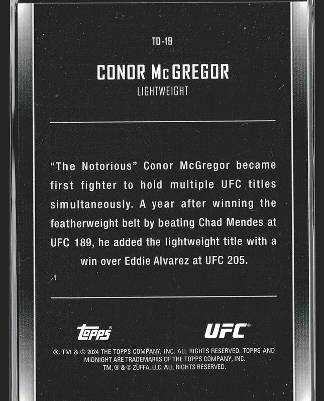 2024 Conor McGregor Topps Midnight The One and Only Red /99
