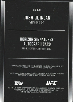2024 Jose Quinlan Topps Midnight UFC Rc Auto Pink /99