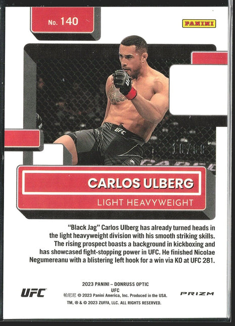 2023 Carlos Ulberg Optic UFC Blue Prizm Rated Rookie Rc /99 #140