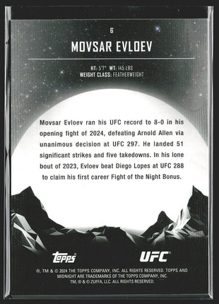 2024 Movsar Evloev Topps Midnight Moonbeam sp #6 UFC