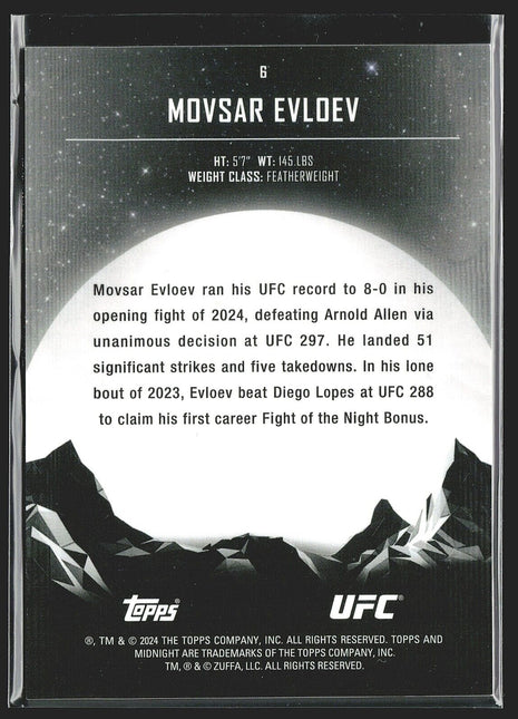 2024 Movsar Evloev Topps Midnight Moonbeam sp #6 UFC