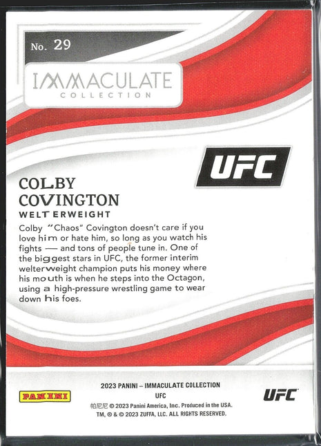 2023 Colby Covington Immaculate UFC /50 #29