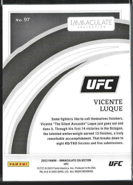 2022 Vicente Luque Immaculate UFC Red /25 #97