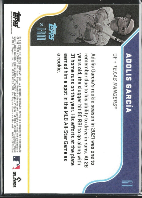 2023 Adolis Garcia Topps X J-Rod Black /10 #61 Rangers