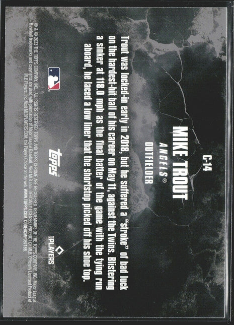 2023 Mike Trout Topps Chrome Update Crushed sp #c-14 Angels