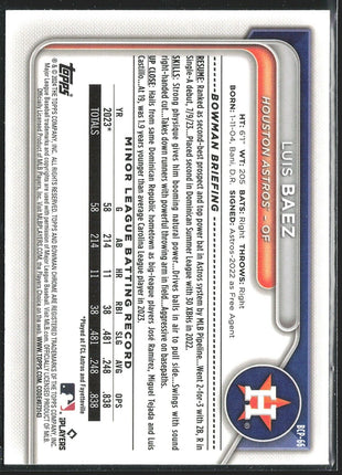 2024 Luis Baez Bowman Chrome 1st Green Lunar #bcp-66 Astros