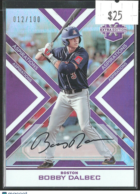 2016 Bobby Dalbec Elite Extra Edition Purple Auto /100 Red Sox