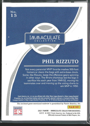 2021 Phil Rizzuto Immaculate Pink GU Jersey Relic /5 #15