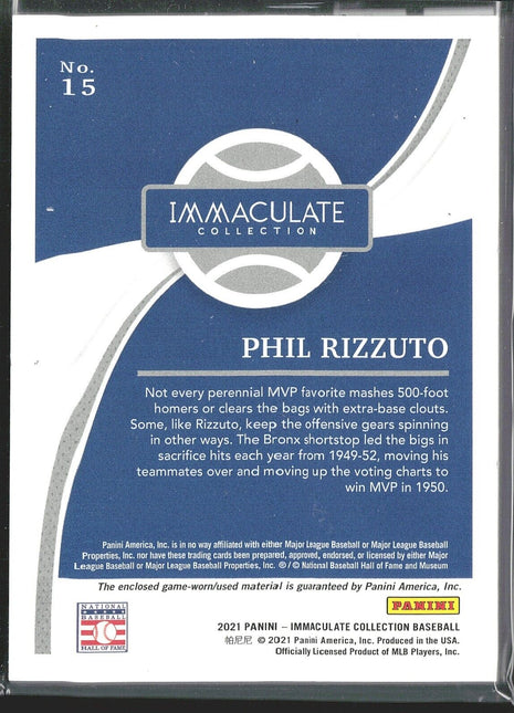2021 Phil Rizzuto Immaculate Pink GU Jersey Relic /5 #15