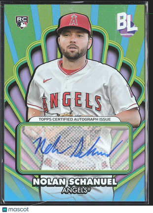 2024 Nolan Schanuel Topps Big League Rc Green Auto Angels
