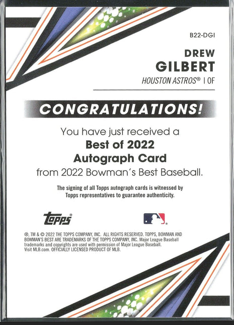 2022 Drew Gilbert Bowman's Best Auto Astros