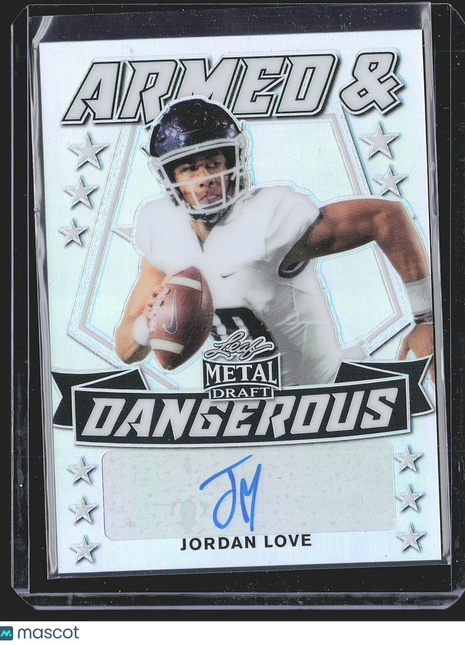 2020 Jordan Love Leaf Metal Draft armed rc auto /60 Packers