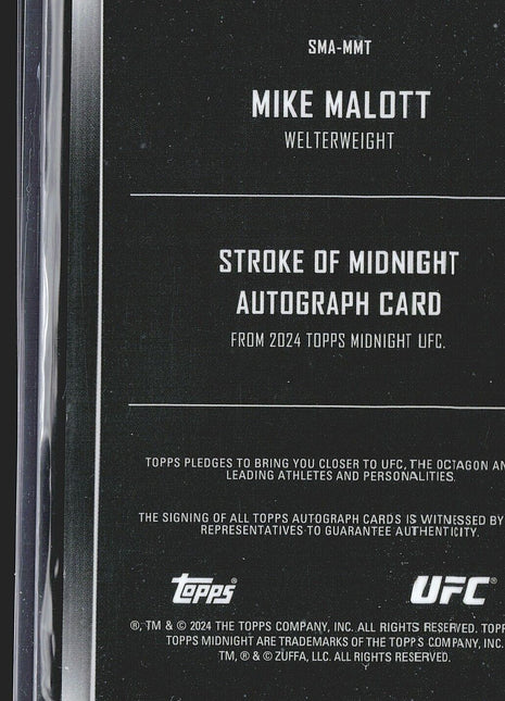 2024 Mike Malott Topps Stroke of Midnight Auto UFC