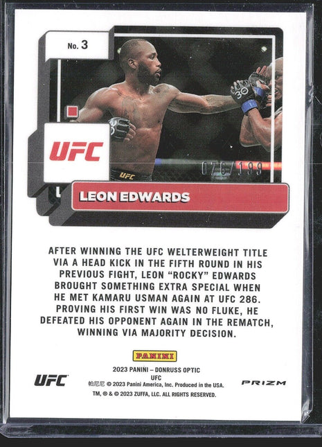 2023 Leon Edwards Optic Red /199 #3 UFC
