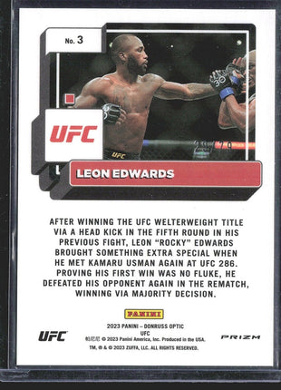 2023 Leon Edwards Optic Pink Velocity /79 #3 UFC