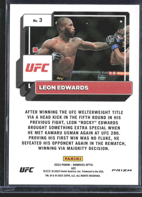 2023 Leon Edwards Optic Pink Velocity /79 #3 UFC