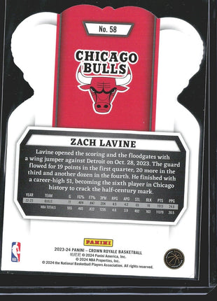 2023-24 Zach Lavine Crown Royale #58 Bulls