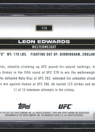2024 Leon Edwards Topps Chrome Speckle Refractor /299 #115 UFC