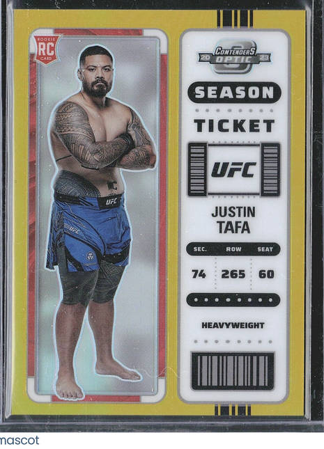 2023 Justin Tafa Optic Contenders Gold Season Ticket Rc /10 #369 UFC