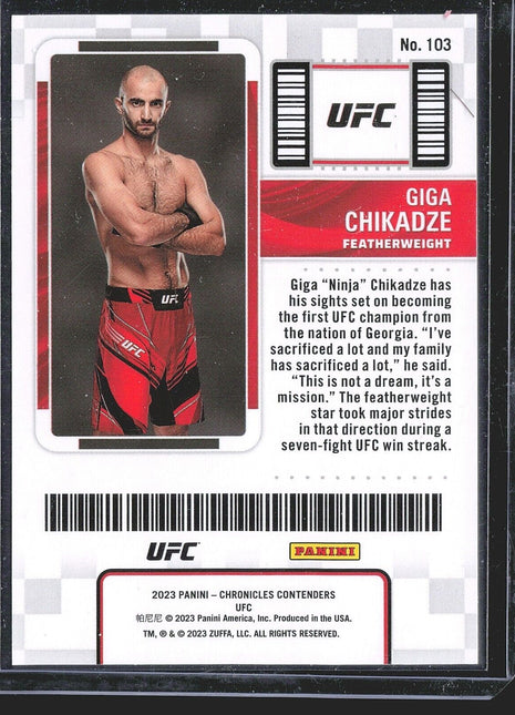 2023 Giga Chikadze Contenders Season Ticket Purple /49 #103 UFC
