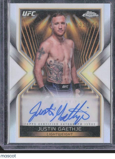 2024 Justin Gaethje Topps Chrome Refractor Auto /150 UFC