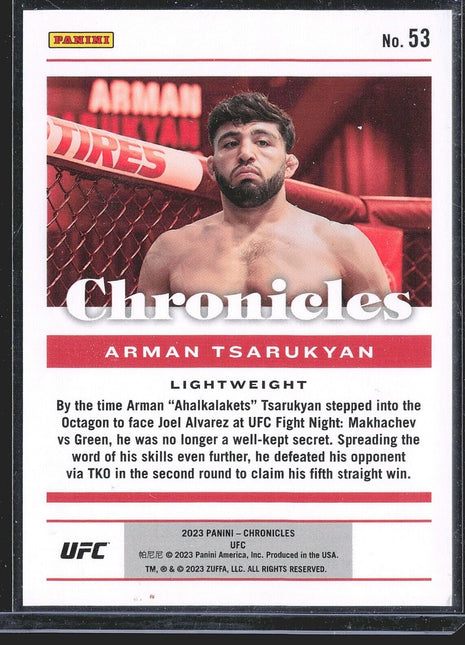 2023 Arman Tsarukyan Chronicles Blue /99 #53 UFC