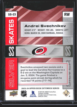 2023-24 Andrei Svechnikov UD Extended Silver Skates /100