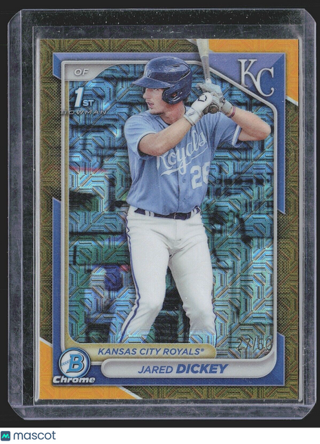 2024 Jared Dickey Bowman Chrome 1st Gold Mojo /50 Royals