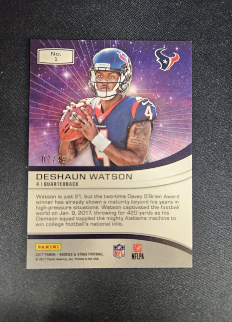 2017 Deshaun Watson R&S Stellar Rookies Rc Purple Prizm /49 #1 Texans