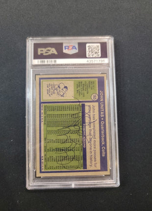 1972 Johnny Unitas Topps Auto #165 Psa Authentic Colts Hof