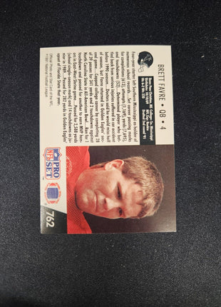 1991 Brett Favre Pro Set Rc Rookie #762 Falcons HOF